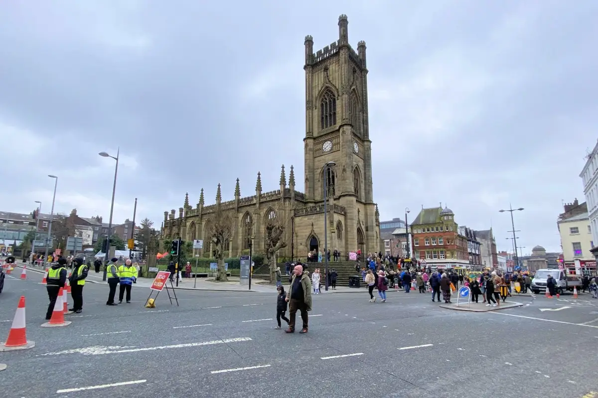 A view of the Streets of Liverpool at Chinese new year